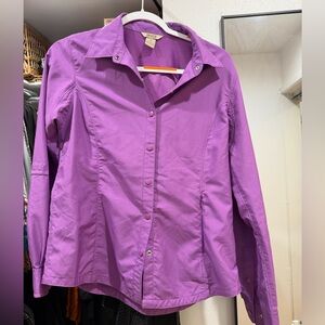 Duluth Trading Co Women's Purple Button Down Shirt